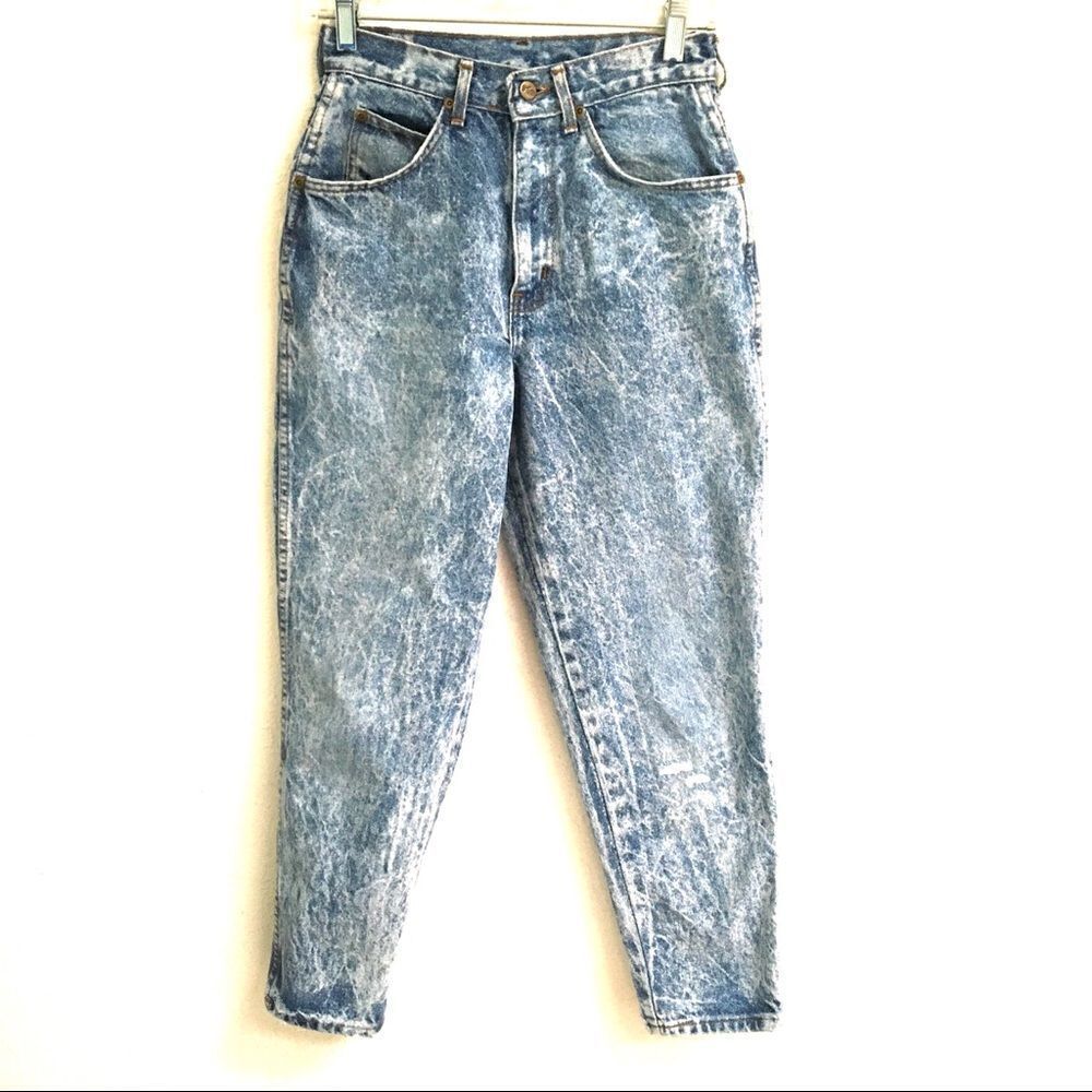 Vintage Chic acid‎ wash high waisted straight leg light wash denim jeans …
